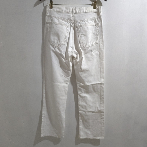 MNG |  White Straight Leg Jeans Crisp Minimalist Style , Miranda - Picture 8 of 13
